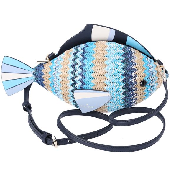 Kate Spade KG739 What A Catch 3D Fish Crossbody Novelty Blue Multi - Picture 1 of 7